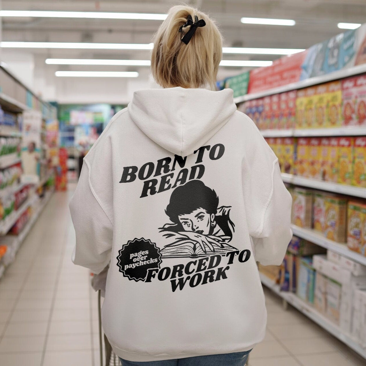 Born To Read Bookish Hoodie Funny Reader