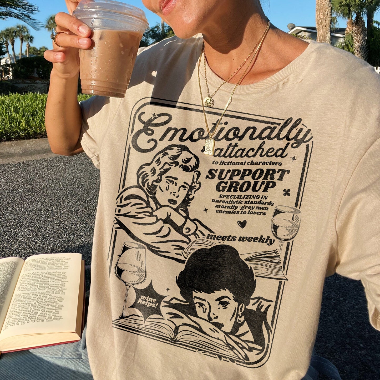 Emotionally Attached To Fictional Characters Retro Bookish Shirt