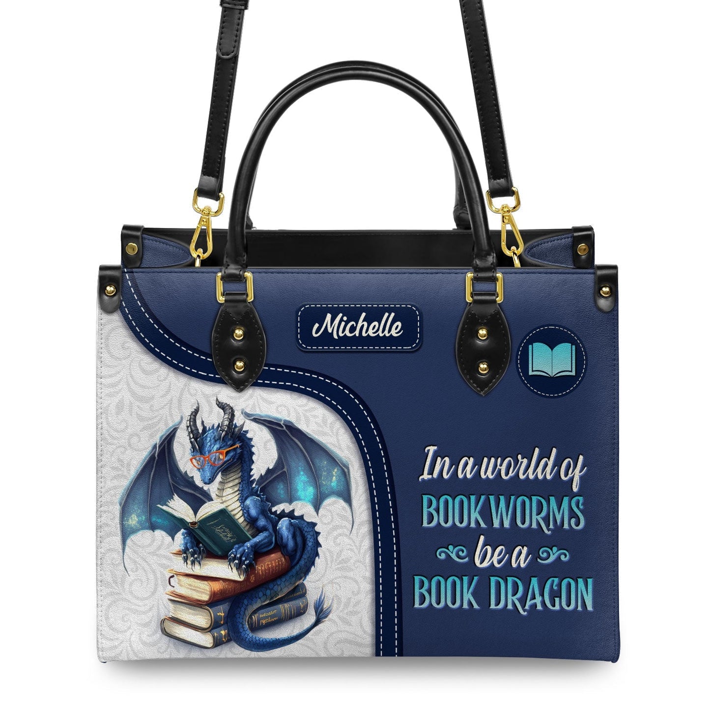 In A World Of Bookworms Be A Book Dragon DNRZ1702004A Leather Bag