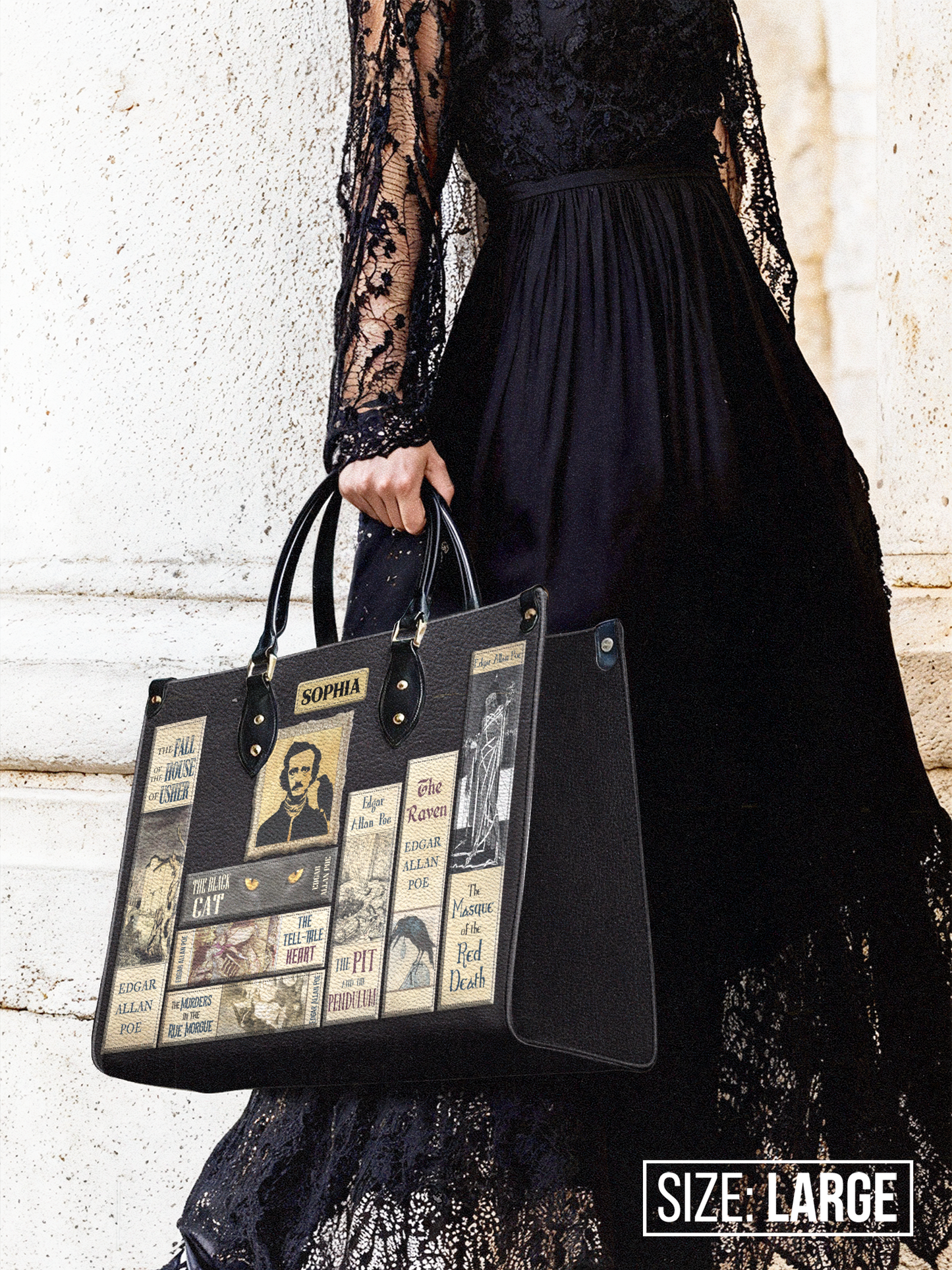 Libro Edgar Allan Poe TTLZ1201006A Leather Bag