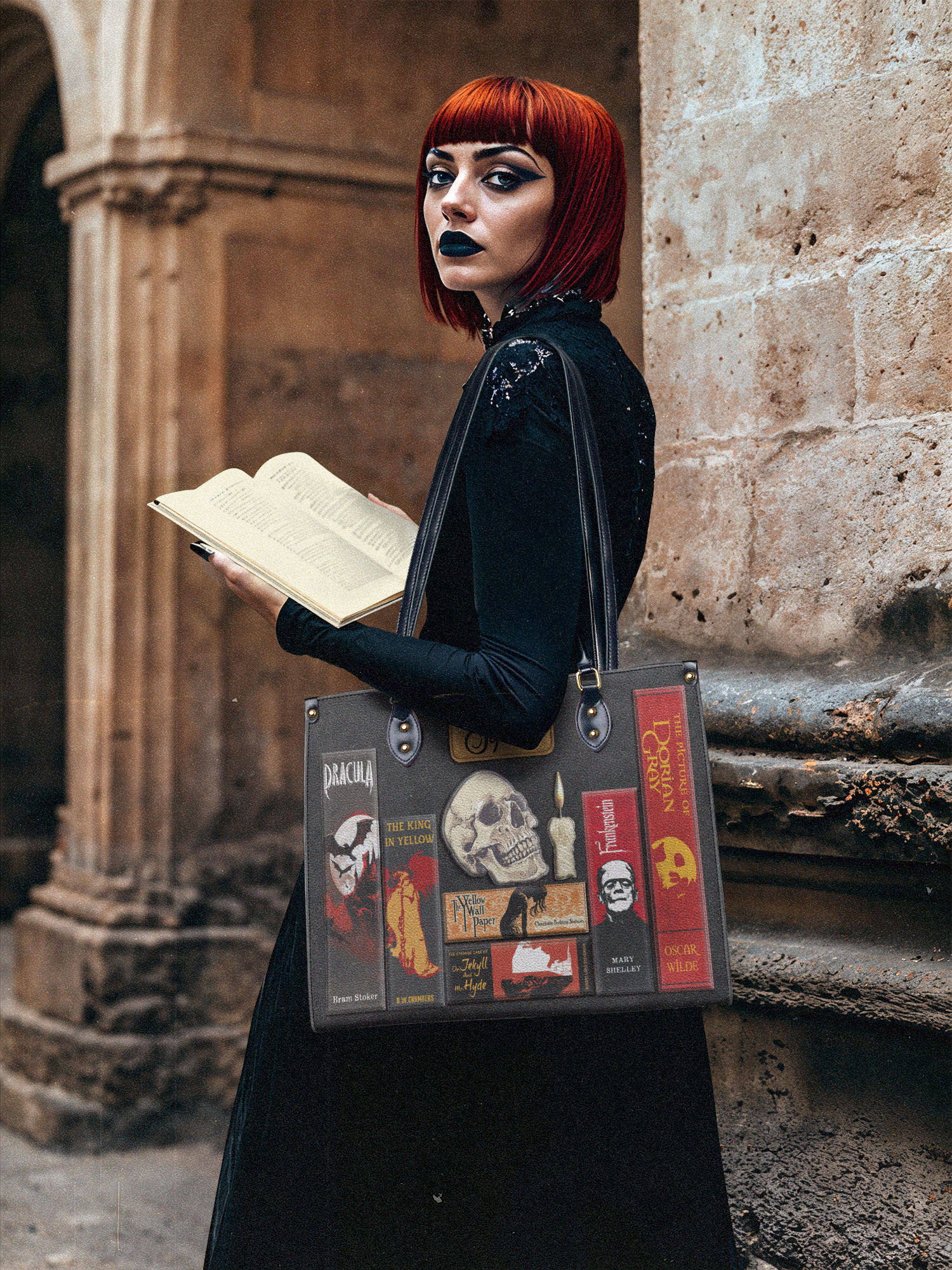 Libro Horror NQAY0812003Y Leather Bag