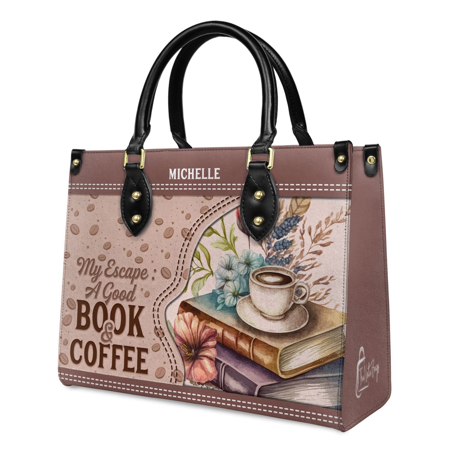 My Escape A Good Book And Coffee Leather Bag