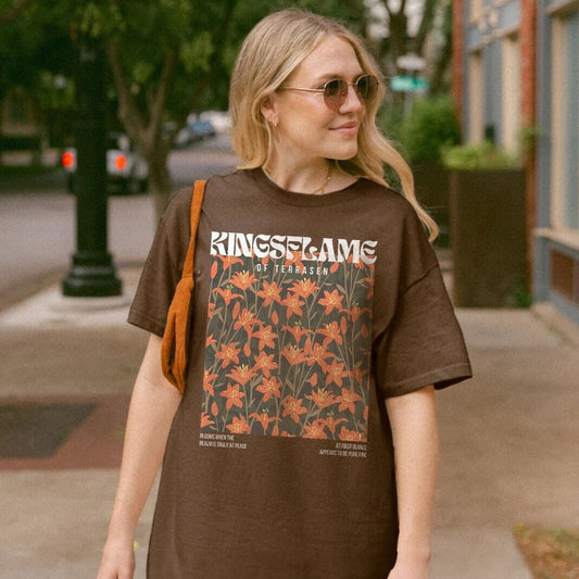 Throne Of Glass Kingsflame Flower Aesthetic T-Shirt