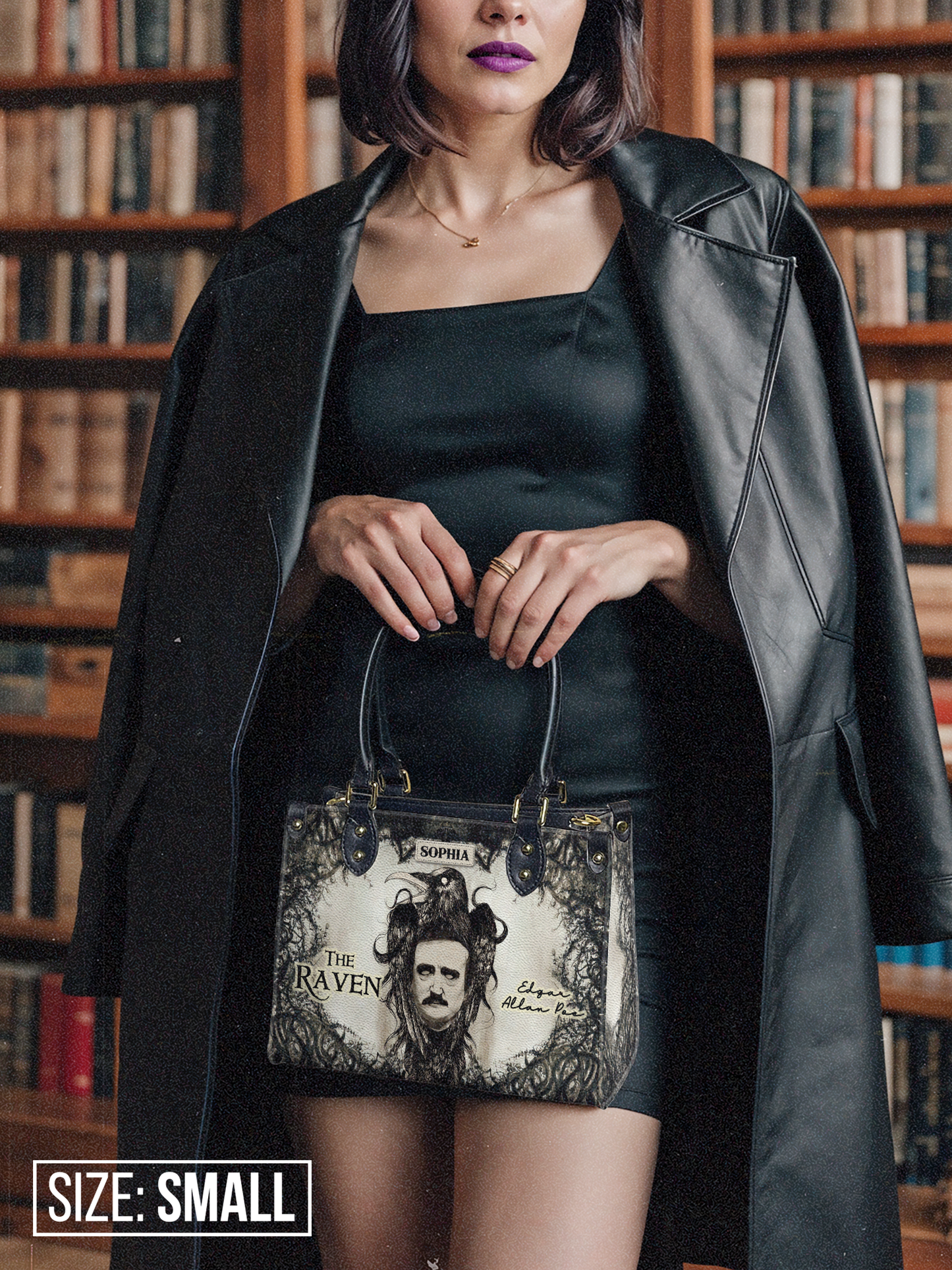 Libro The Raven Edgar Allan Poe TTAY0603002A Leather Bag