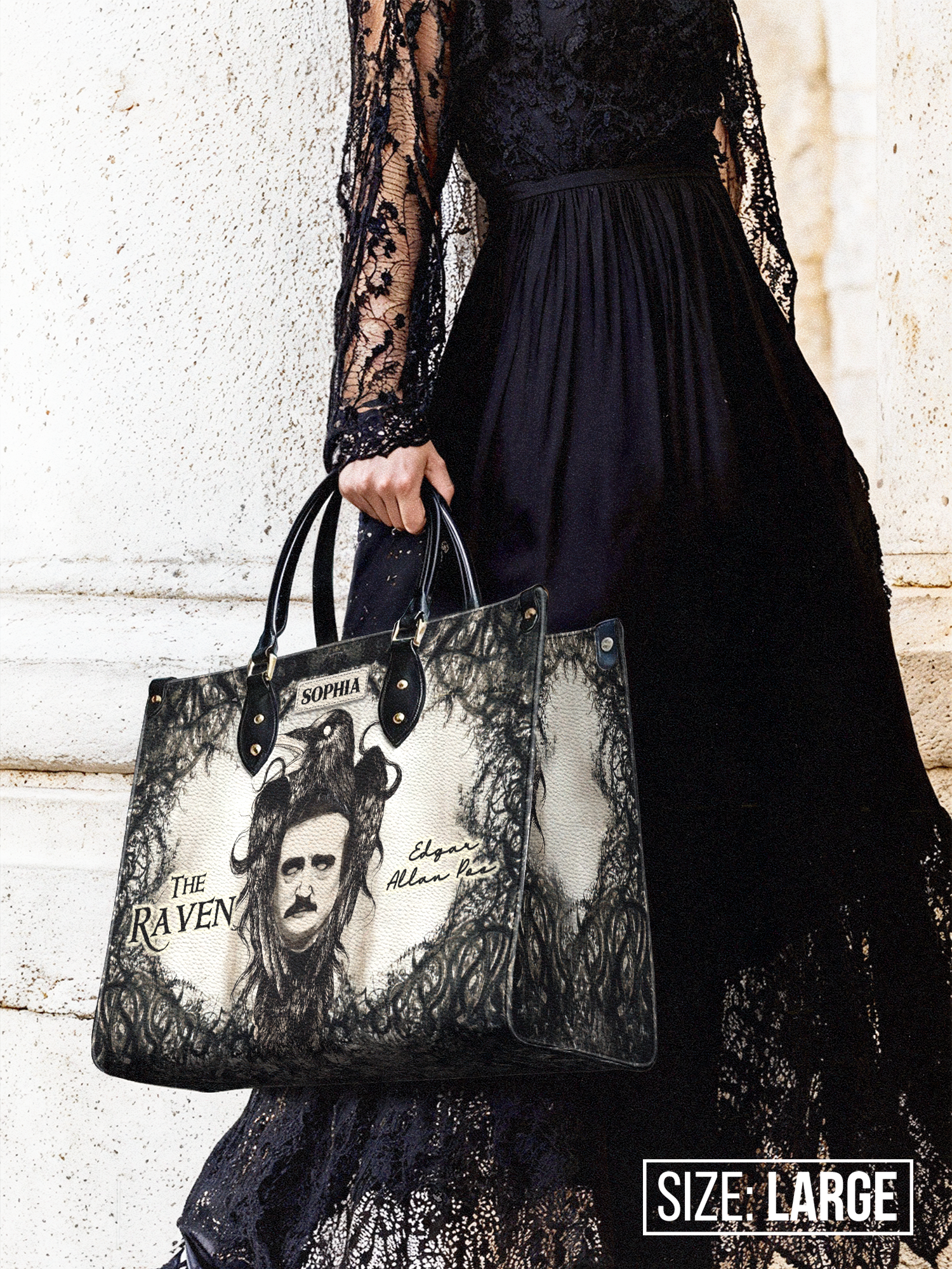 Libro The Raven Edgar Allan Poe TTAY0603002A Leather Bag