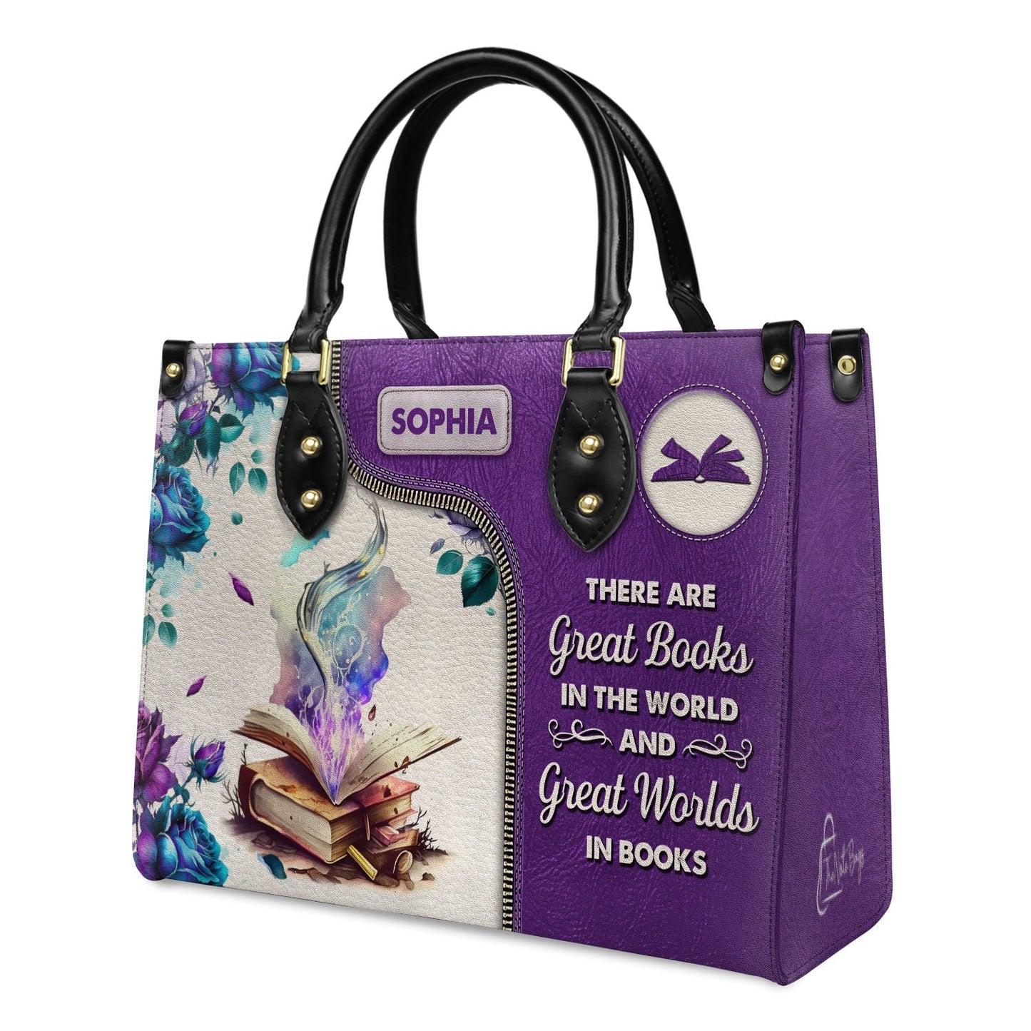 There Are Great Books In The World And Great Worlds In Books Leather Bag