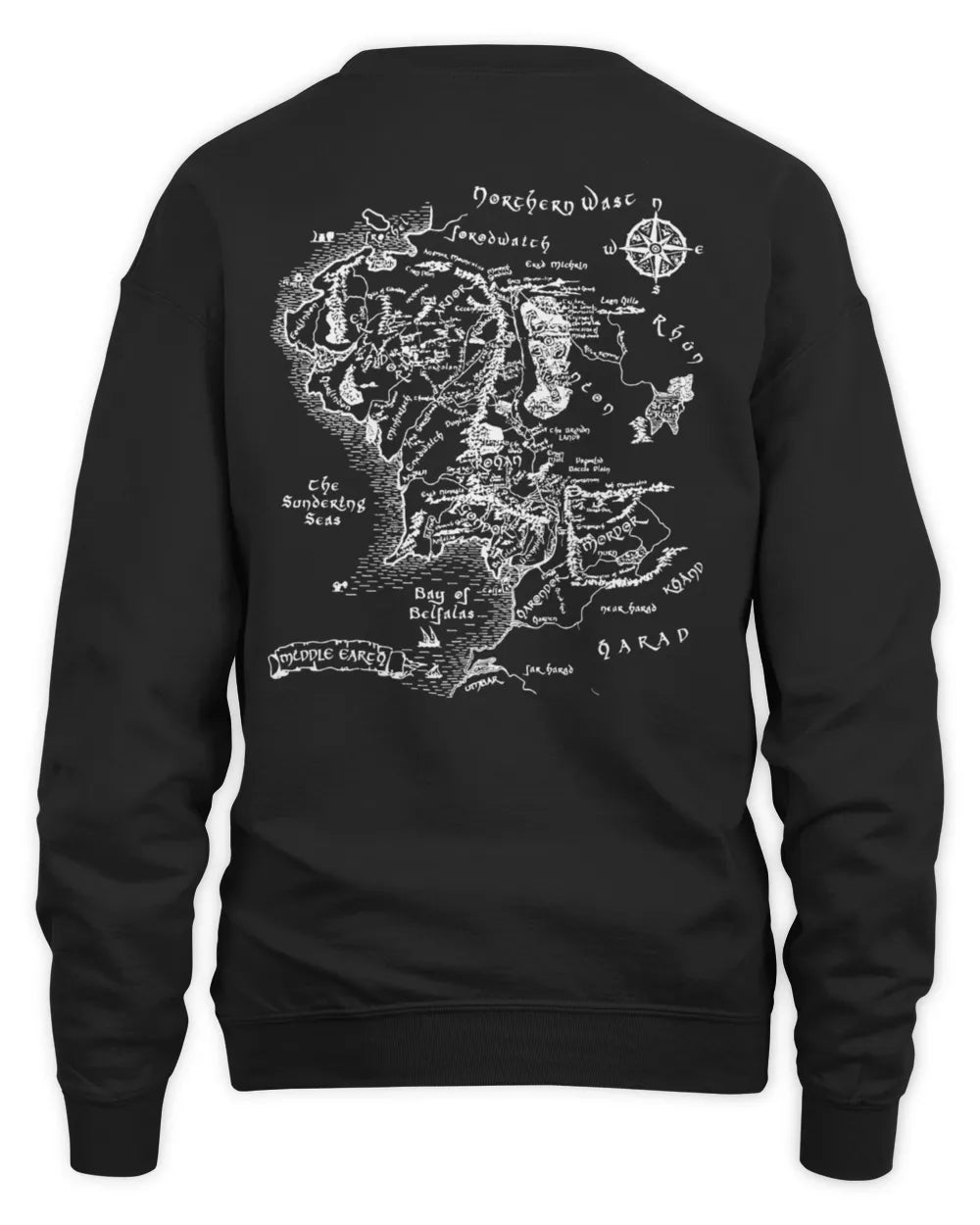 JRR Tolkien Shirt Earth Map Back