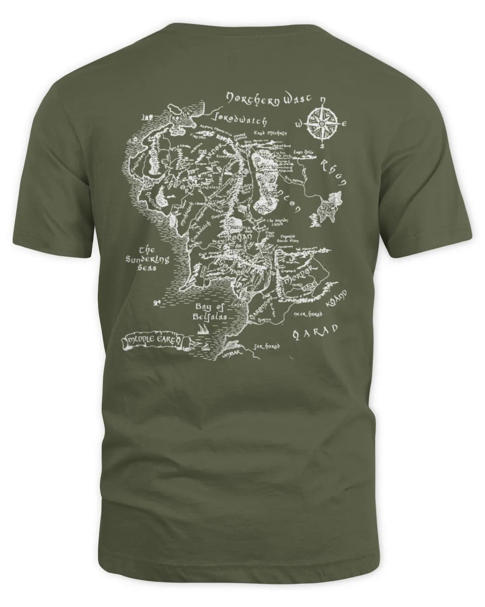 JRR Tolkien Shirt Earth Map Back