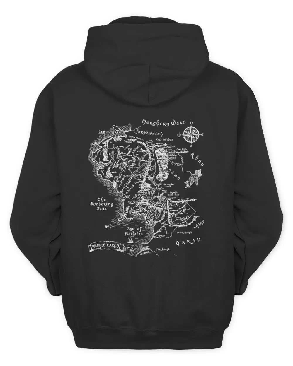 JRR Tolkien Shirt Earth Map Back