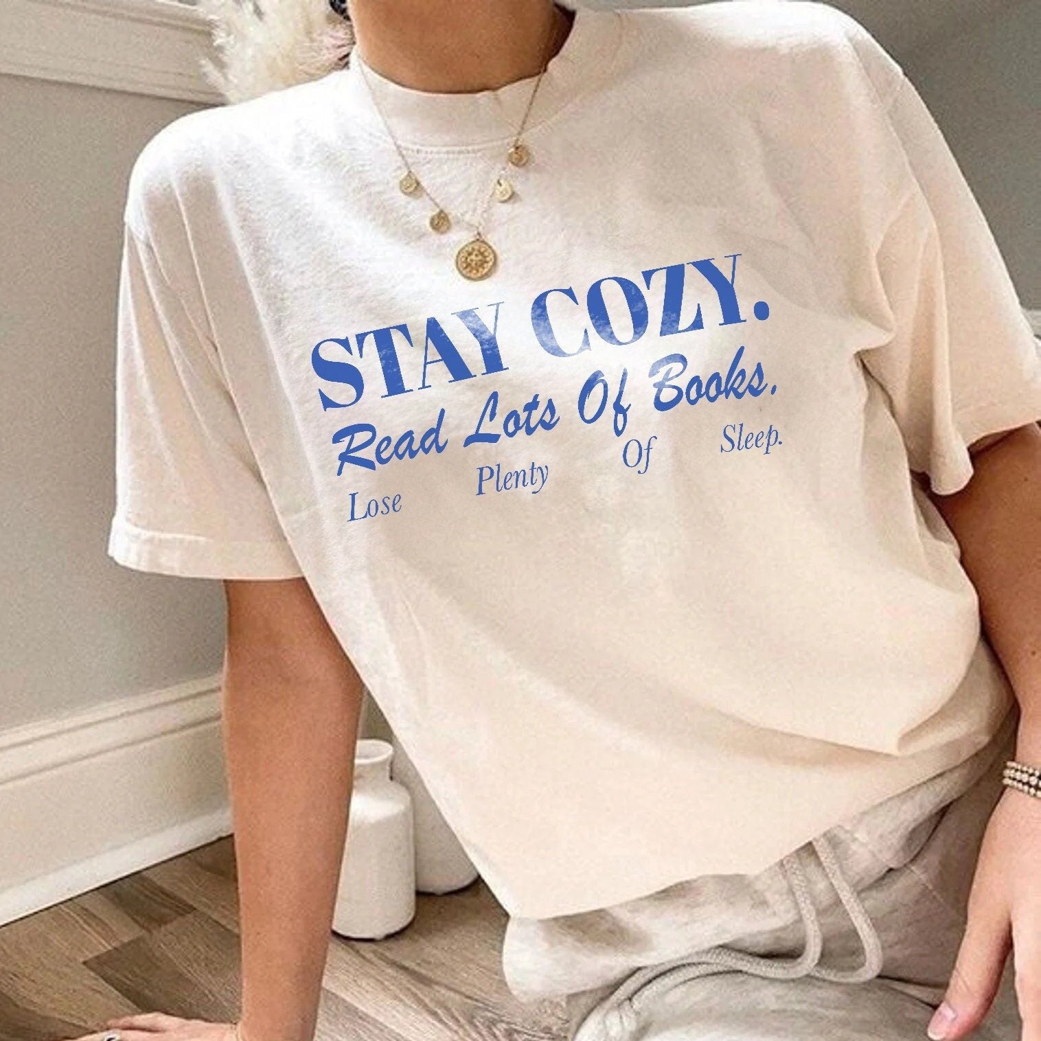 Stay Cozy Read Books Shirt | Funny Bookish T-Shirt Bookish Shirt Book Lover Book Addict Romance Reader Light Academia Simple Bookish Gift