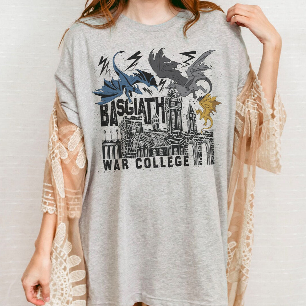 Basgiath War College Campus T-Shirt | OFFICIALLY LICENSED | Fourth Wing Rebecca Yarros Dragon Tairn Andarna Sgaeyl Threshing Signet Empyrean