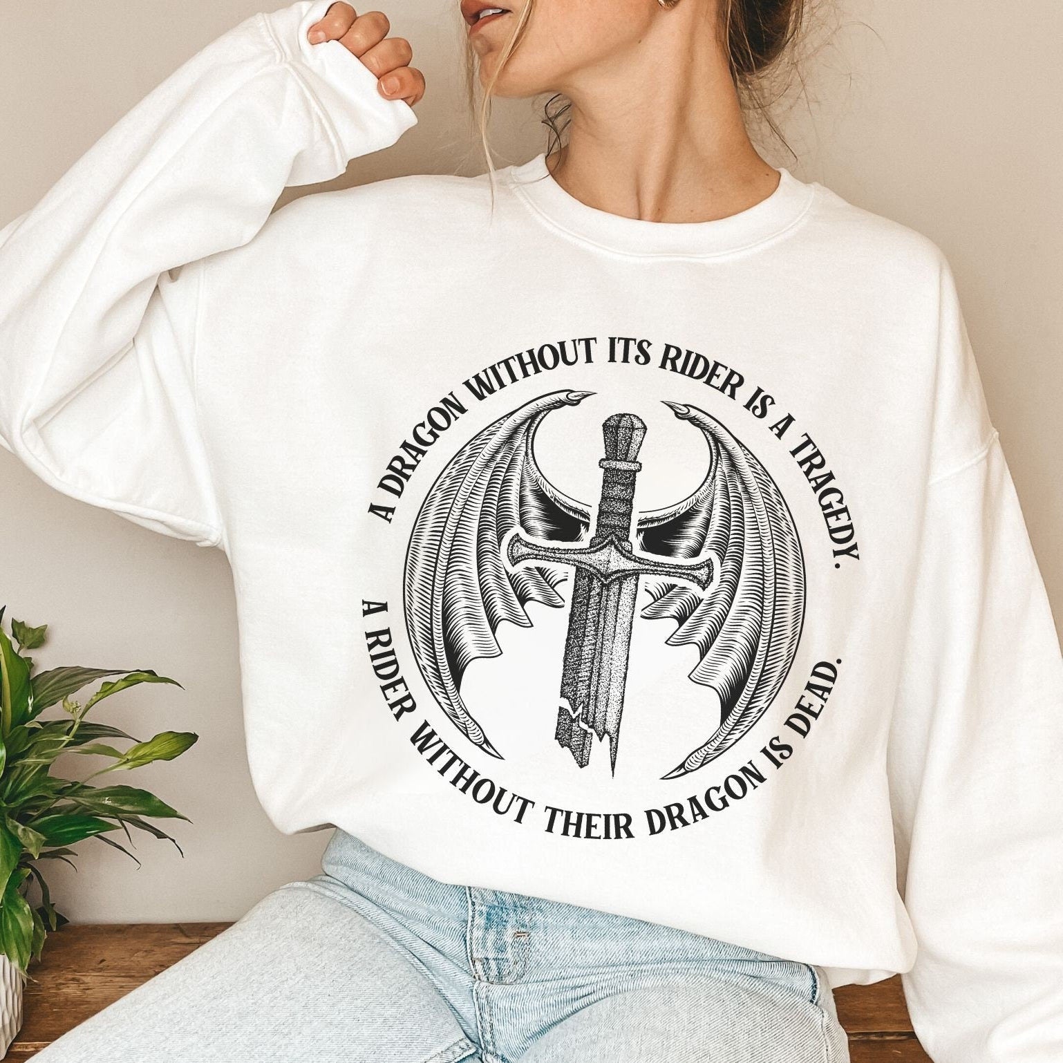 Fourth Wing Dragon Rider Sweatshirt (OFFICIALLY LICENSED), Fourth Wing Sweatshirt, Bookish Merch, Iron Flame Crewneck, Xaden Riorson Sweater