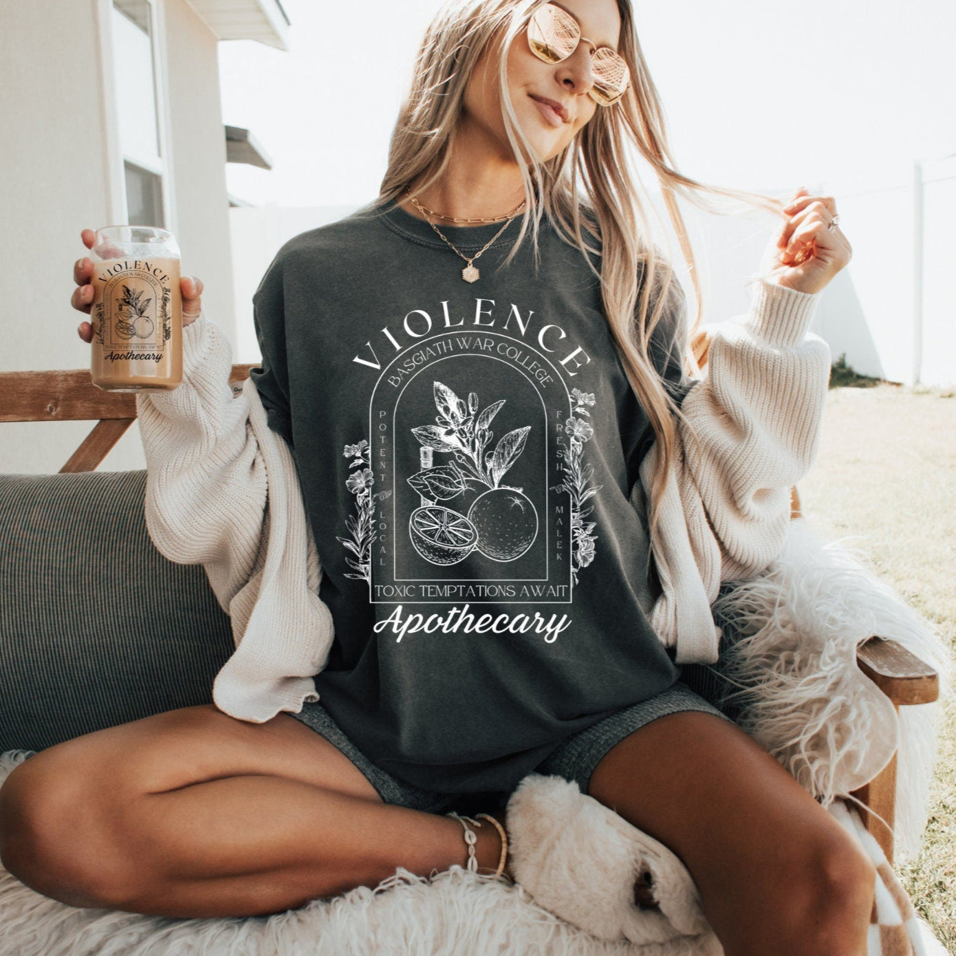 Violence Apothecary Oversized Tee, Comfort Colors Shirt, Basgiath War College, Fourth Wing Shirt, Fantasy Lover Gift, Dragon Rider