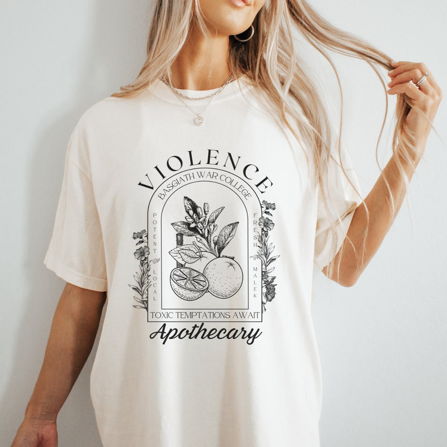 Violence Apothecary Oversized Tee, Comfort Colors Shirt, Basgiath War College, Fourth Wing Shirt, Fantasy Lover Gift, Dragon Rider