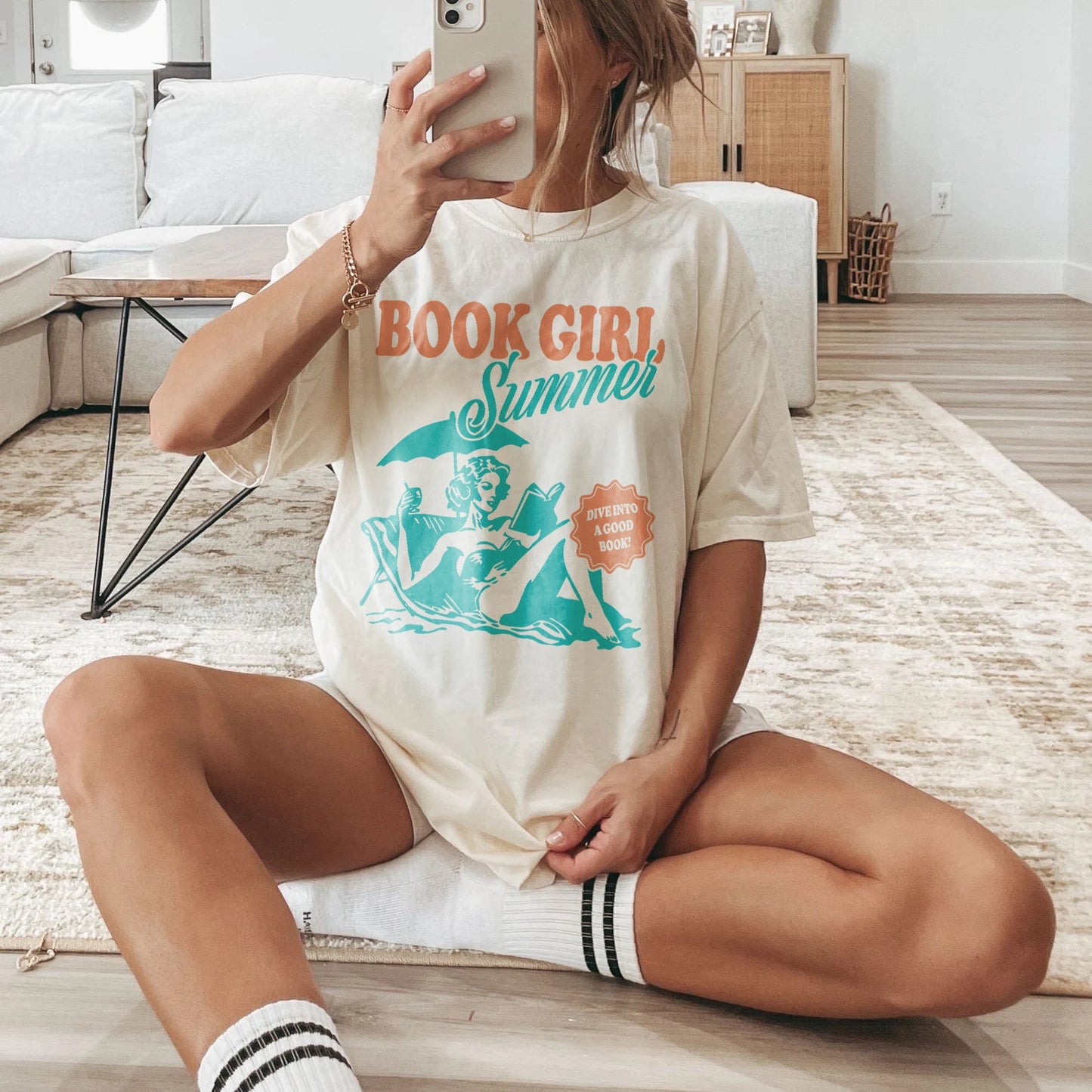 Book Girl Summer Shirt | Beach Book Lover Summer Bookish Funny Reader Oversized Beach Shirt Bookish Vacation Shirt Coconut Girl Romance Book