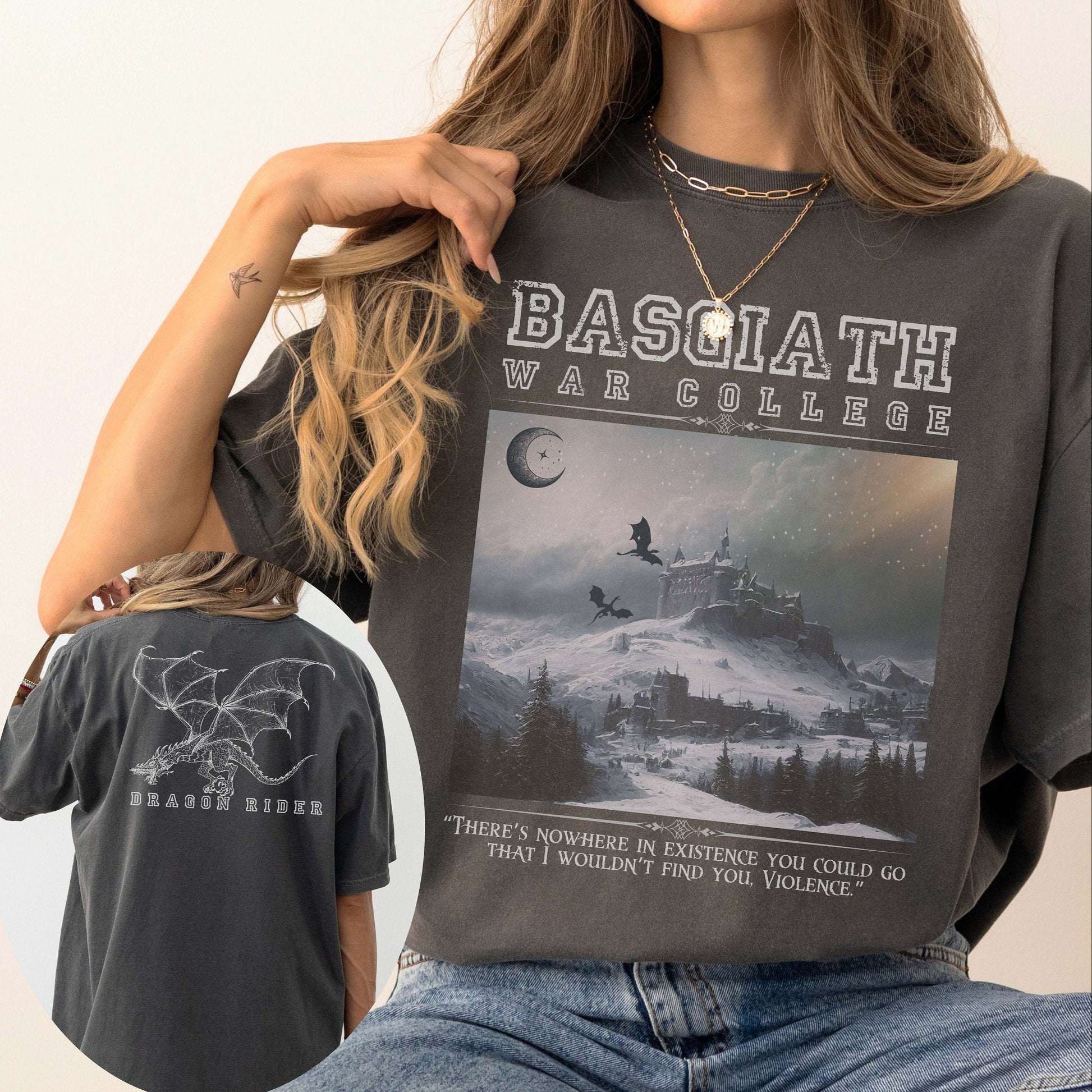 Basgiath War College, Dragon Rider Shirt, Xaden Riorson, Fourth Wing Shirt, Basgiath Comfort Colors, Iron Flame Tee, Rebecca Yarros Apparel