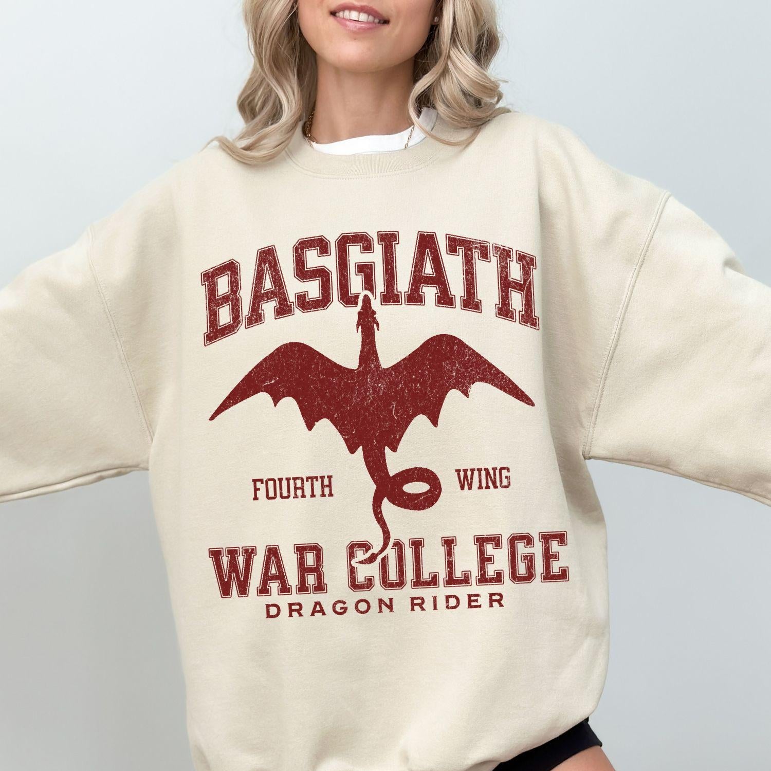 Fourth Wing Sweatshirt OFFICIALLY LICENSED, Basgiath War College Sweatshirt, Fourth Wing Dragon Rider, Fantasy Reader Gift, Bookish Sweater