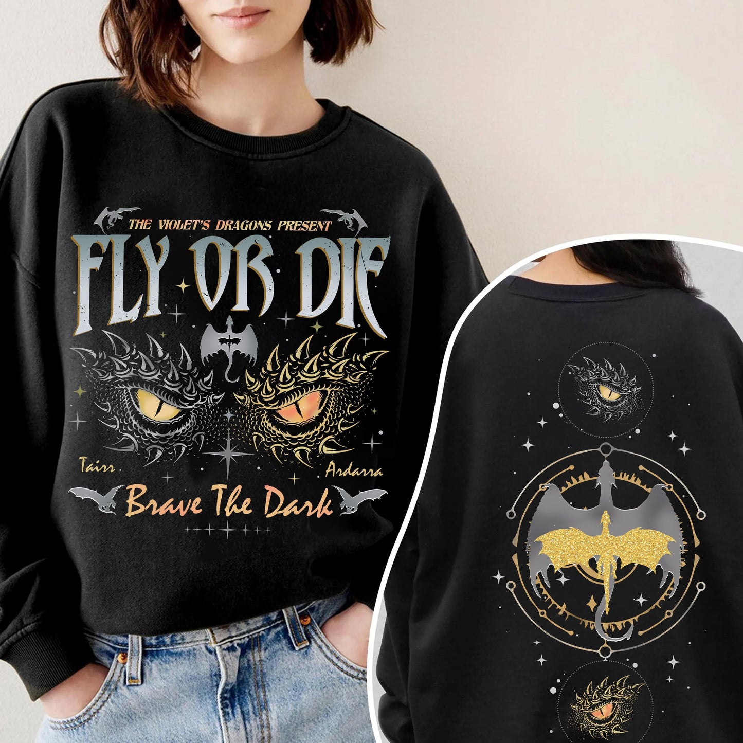 Dragon Rider PNG - Onyx Storm Brave the Dark Design for Shirts, Fly or Die Fourth Wing Series PNG - Perfect Gift for Dragon Book Lovers