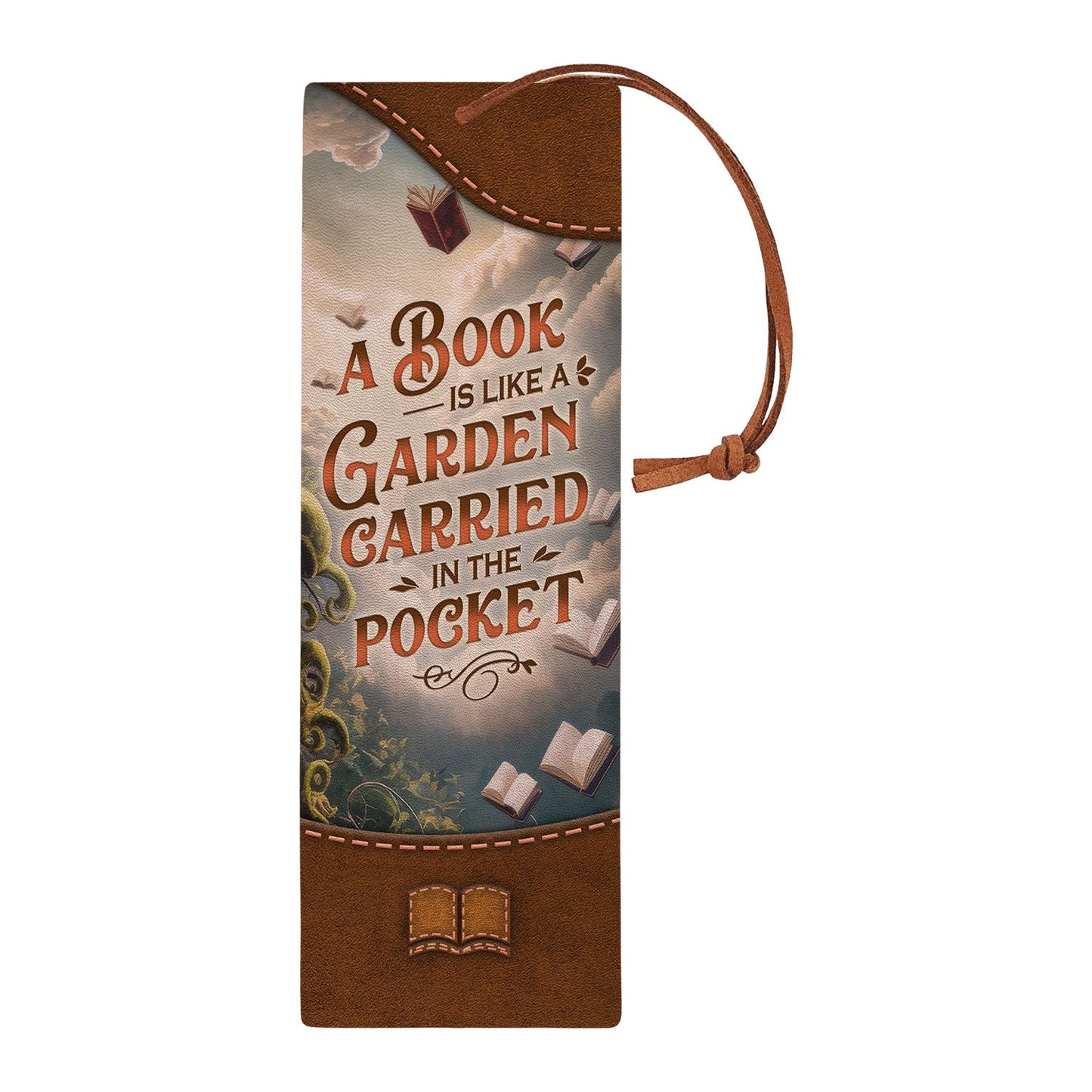 Custom Quote Library Haven HTRZ13085422RO Leather Bookmark