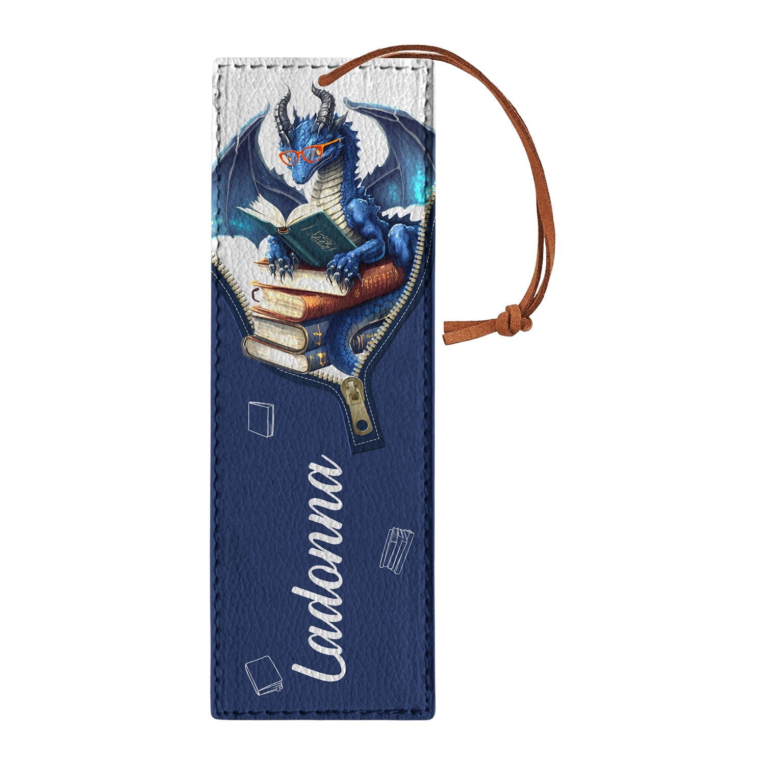 In A World Of Bookworms Be A Book Dragon HHRZ19077707CM Leather Bookmark