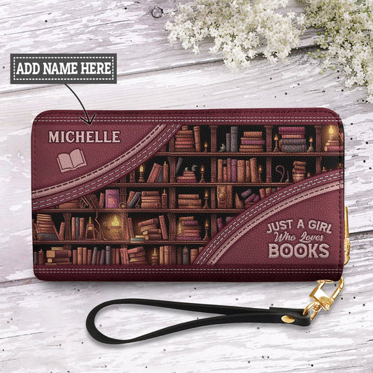 Just A Girl Who Loves Books NNRZ100723953 Zip Around Leather Wallet