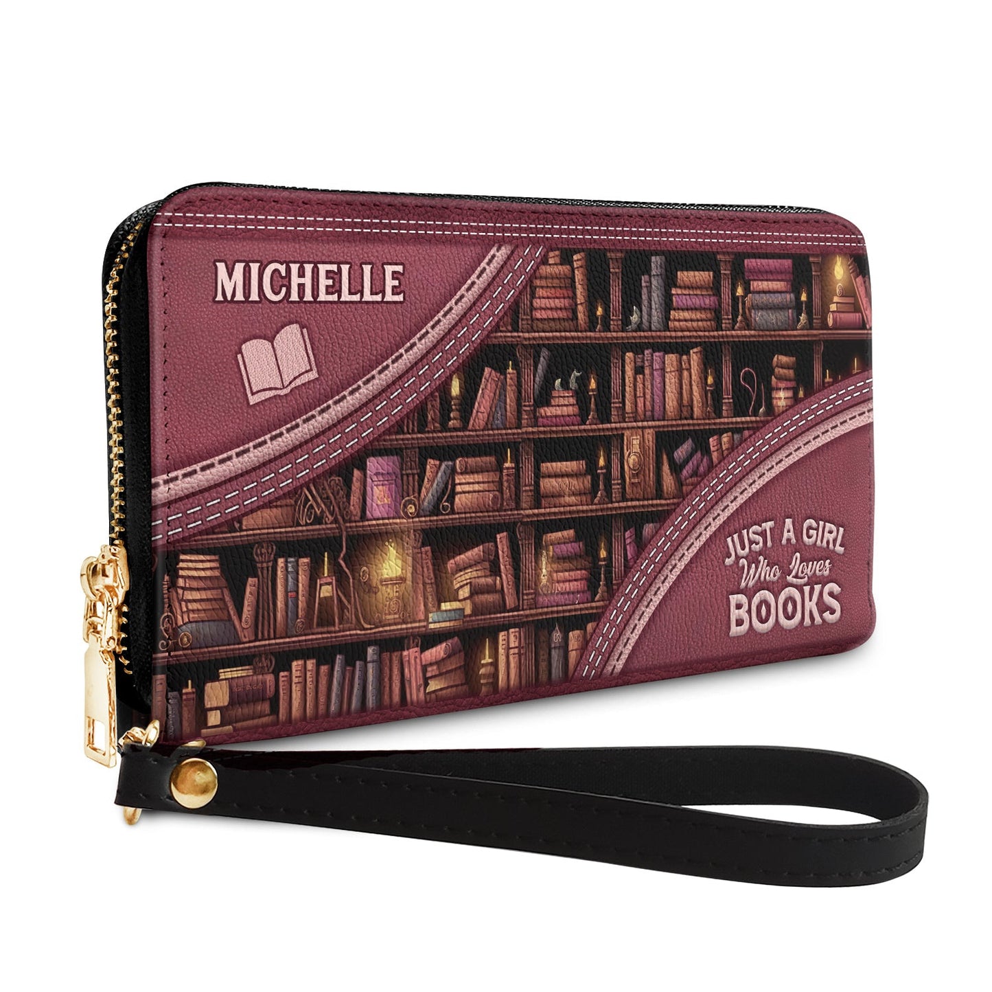 Just A Girl Who Loves Books NNRZ100723953 Zip Around Leather Wallet