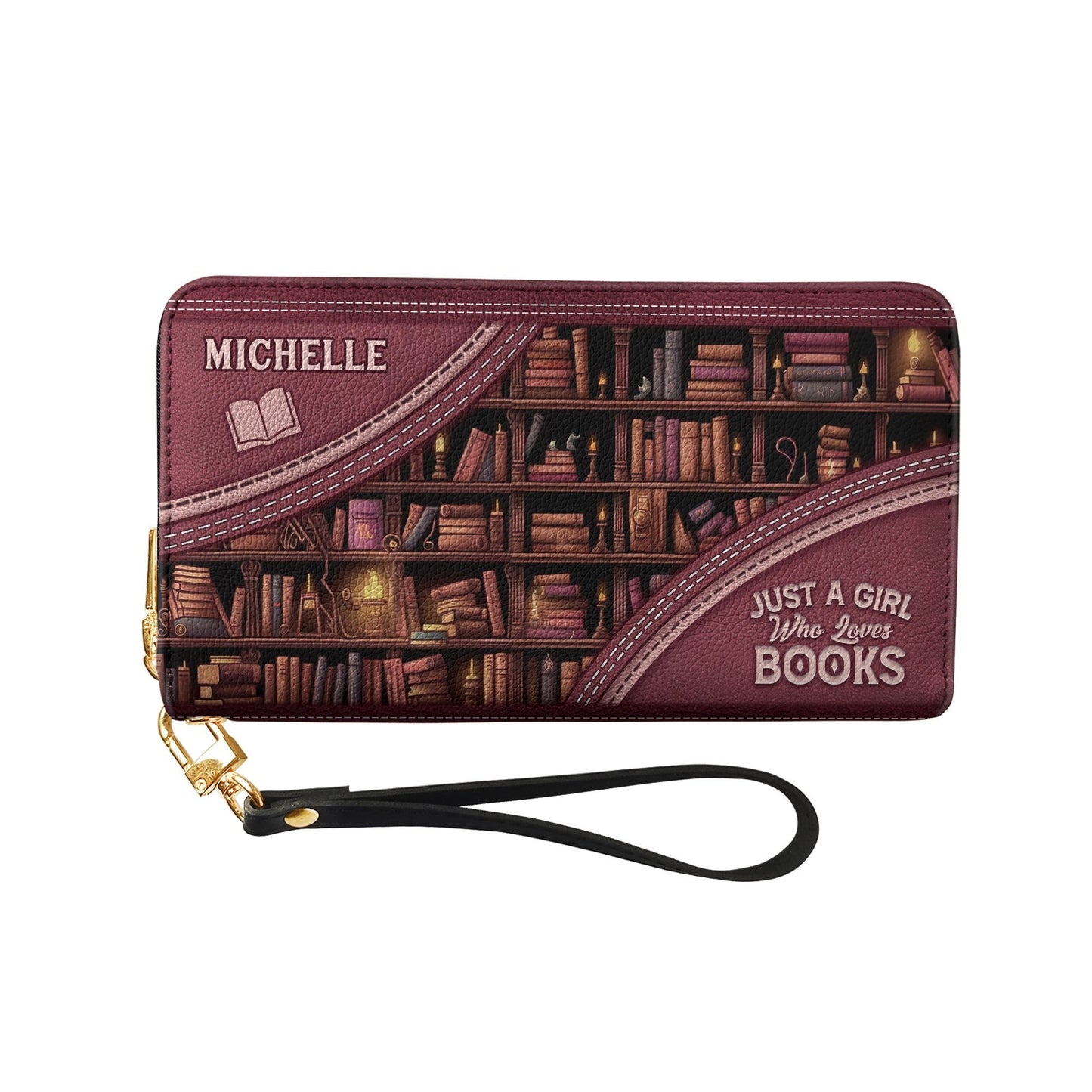 Just A Girl Who Loves Books NNRZ100723953 Zip Around Leather Wallet