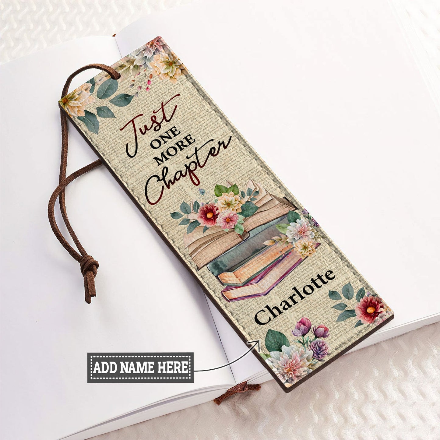 Just One More Chapter HHRZ19076557AD Leather Bookmark